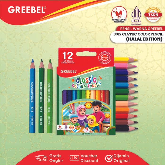 

GREEBEL Pensil Warna CLASSIC COLOR PENCIL HALAL EDITION/Coloring/Color - 7024 H