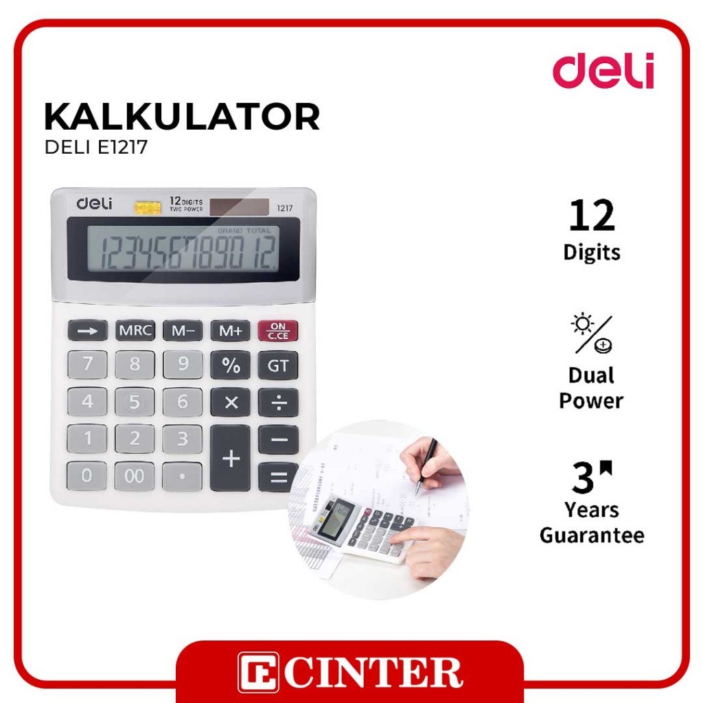 

DELI - KAKULATOR / CALCULATOR E1217 12 DIGIT WARNA WHITE