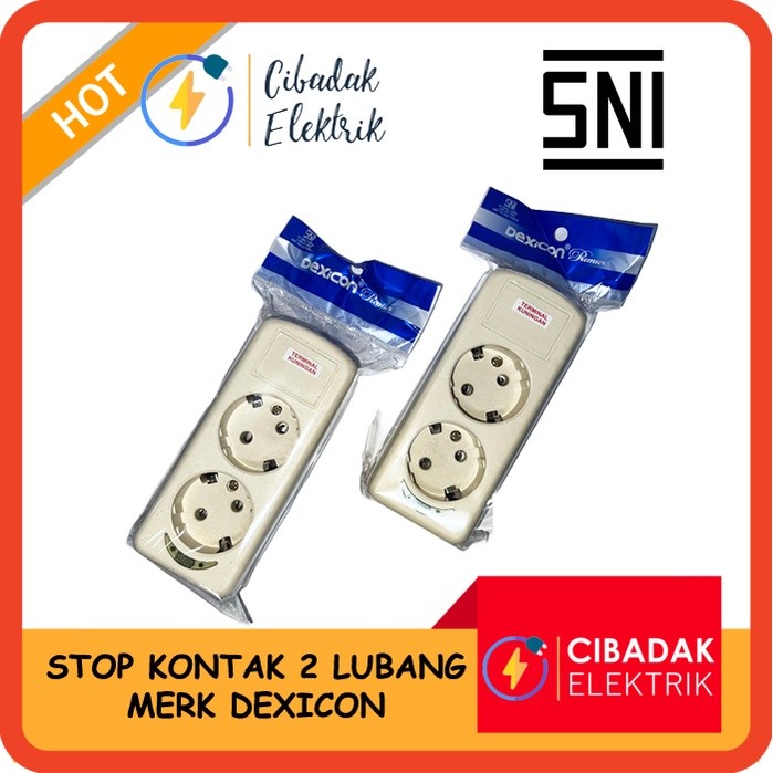 STOP KONTAK 2 LUBANG / COLOKAN LISTRIK 2 LUBANG / MERK DEXICON