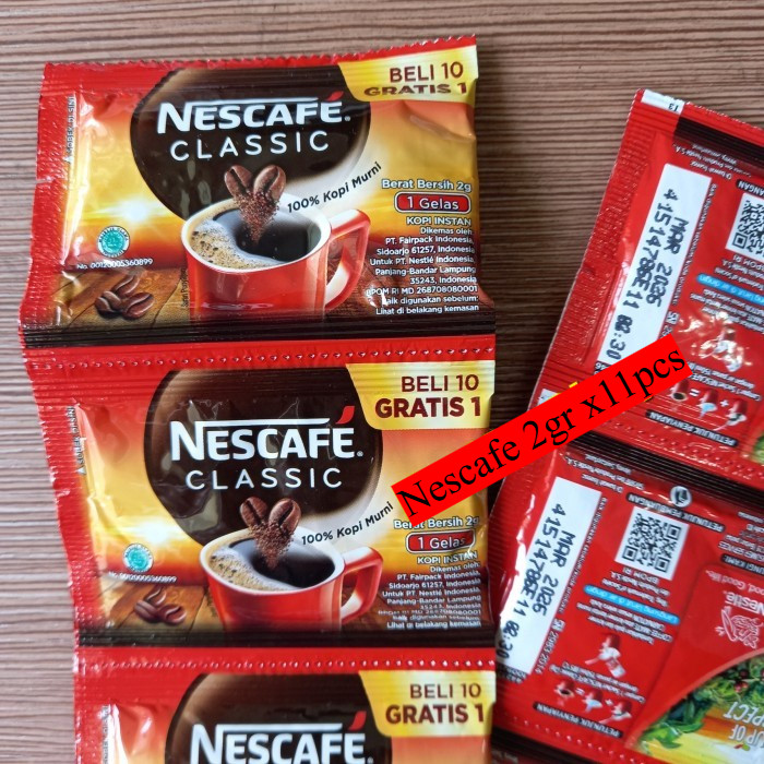 

NESCAFE CLASSIC 2gr Kopi Hitam Instant Black Coffee Harga per Renceng isi 10