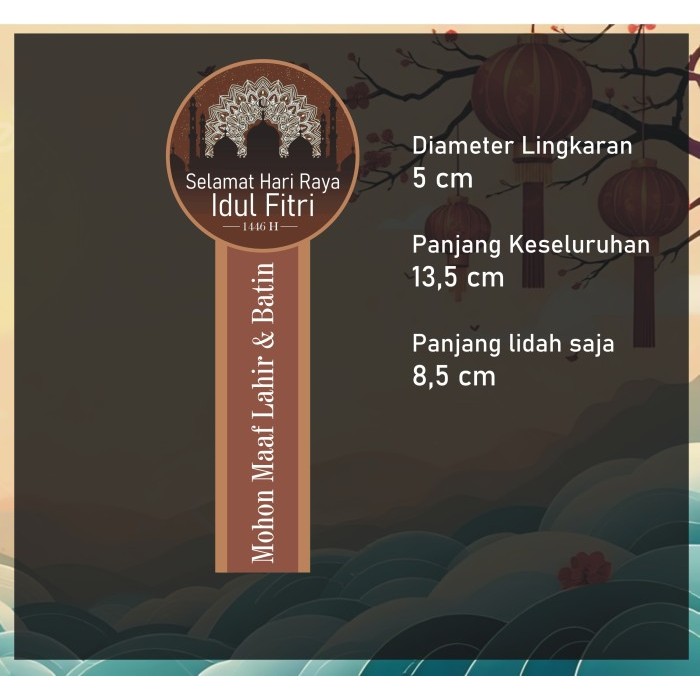 

Sticker Idul Fitri Toples Bulat 5cm warna coklat