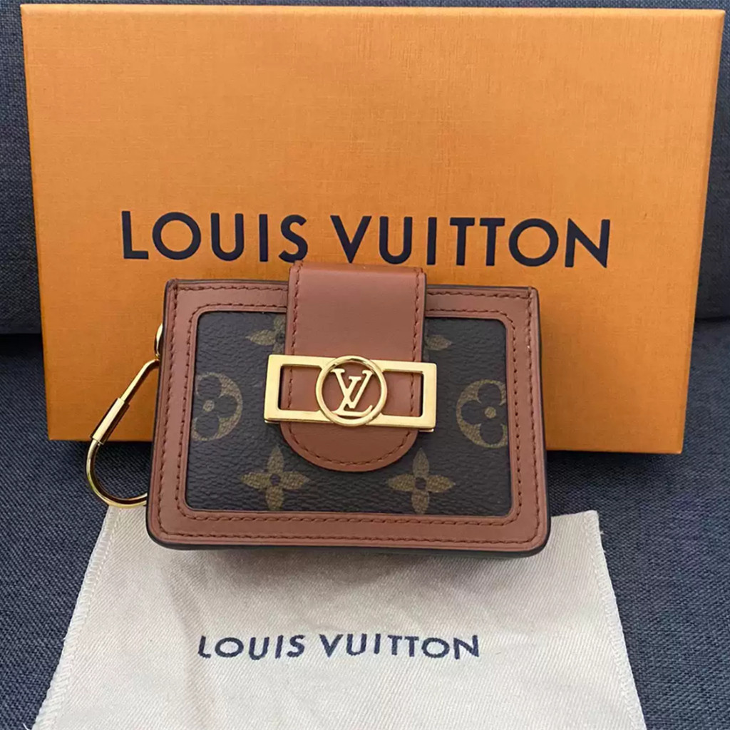 【bekas asli】（m68751） LV Daphne Tempat Kartu Dompet Koin Tempat Kartu Gesper Emas Presbiopia