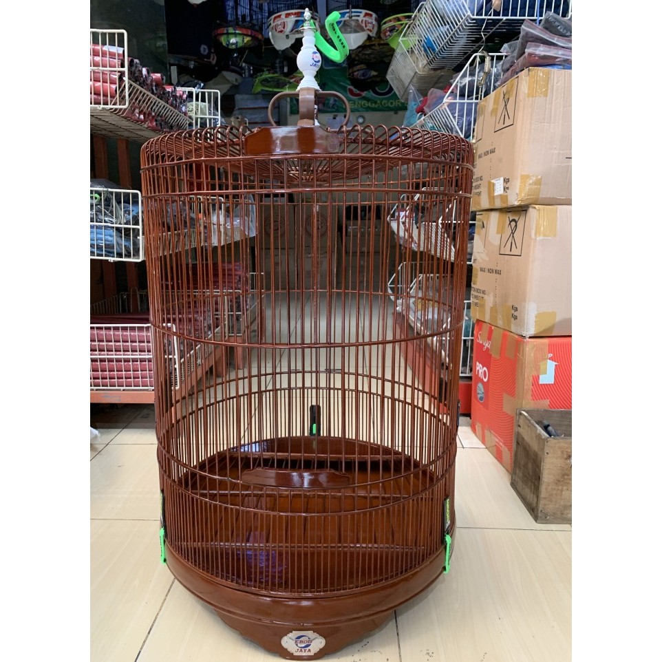 SANGKAR KANDANG MURAI EBOD JAYA COKLAT KLASIK NO 2. DIM 57 CM