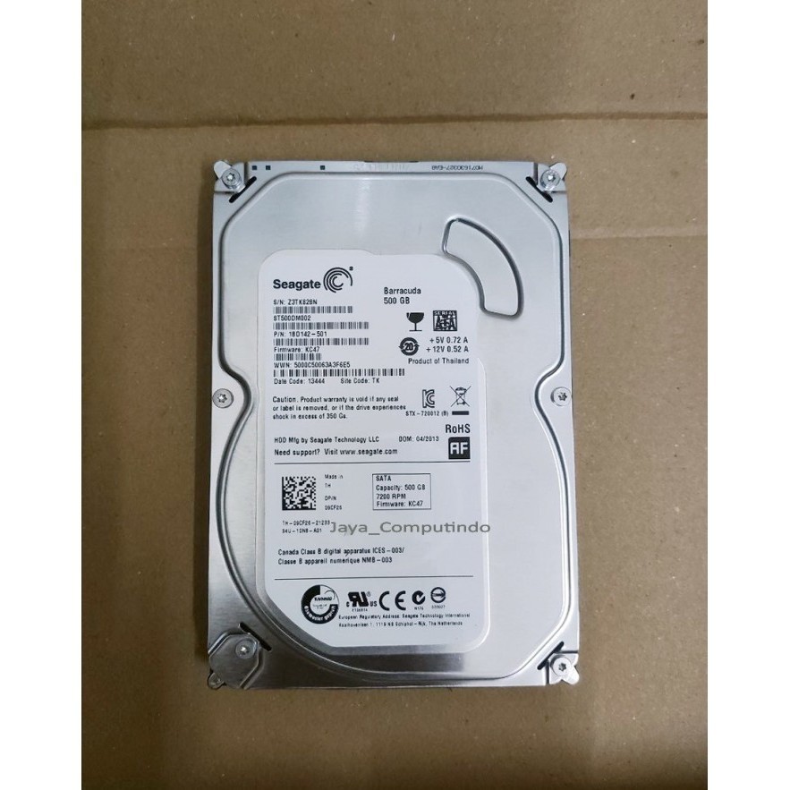 Hardisk / Hdd PC Seagate Baracuda SLIM 500GB SATA 7200Rpm SECOND HARDISC HARDDISK CCTV