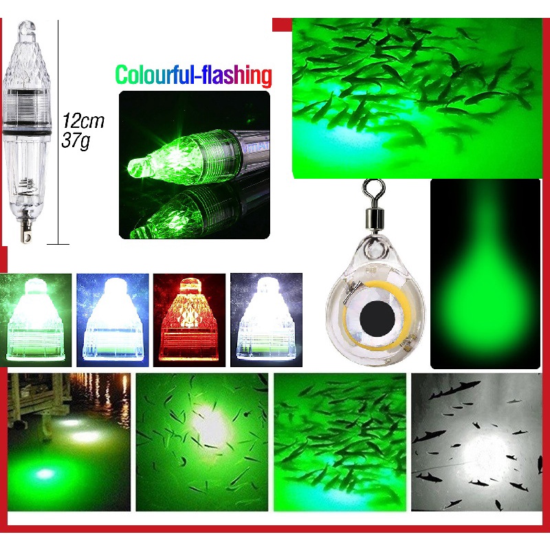 LACUBA LED Lampu celup bawah air Alat pancing lampu pemanggil pengumpul pemikat ikan di laut dan air