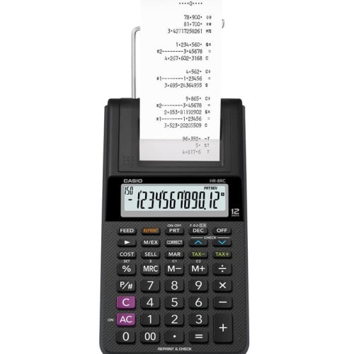 

Kalkulator Kasir Printing CASIO HR-8RC-BK Mini Print Calculator 8 RC