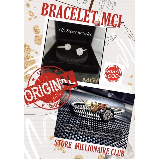 LIFE SECRET BRACELET/ GELANG KESEHATAN MCI/ WONDER WOMAN /TWIN MCI/ HELLO KITTY