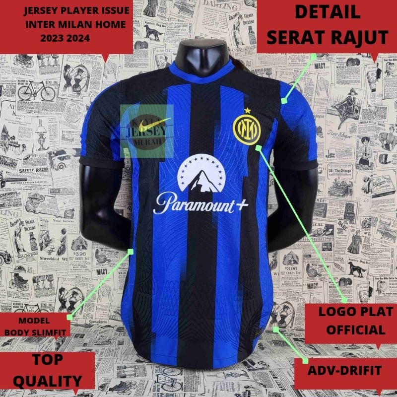 JERSEY BOLA INTER MILAN HOME 2023 2024 PLAYER ISSUE VAPORKNIT BEST QUALITY