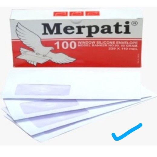

amplop putih 90 jendela kiri 100pcs -