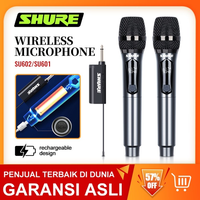 colorf colorf Shure Su601/Su602 Mikrofon Nirkabel Isi Ulang Mikrofon Genggam - SU601