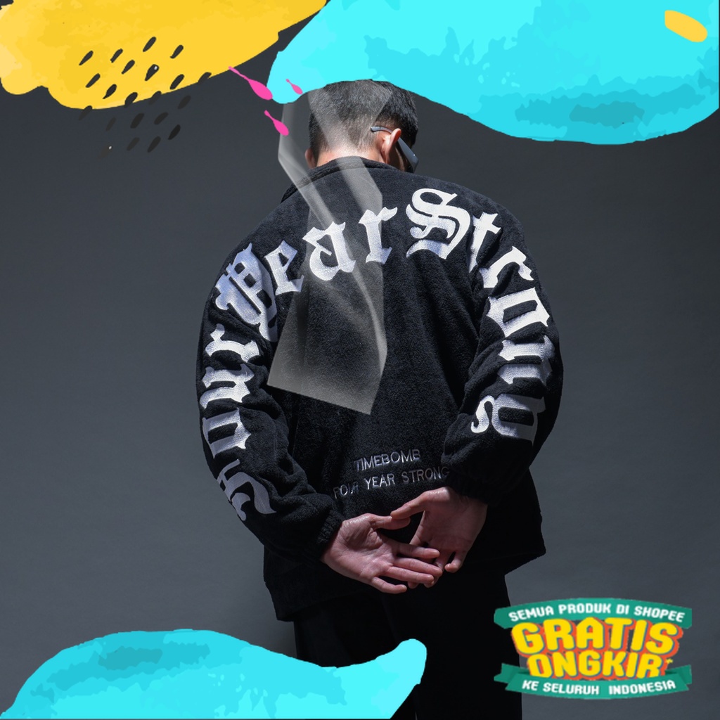 TIMEBOMB | SHERPA JACKET | JAKET SHERPA  | Four Year Strong BLACK/Blue