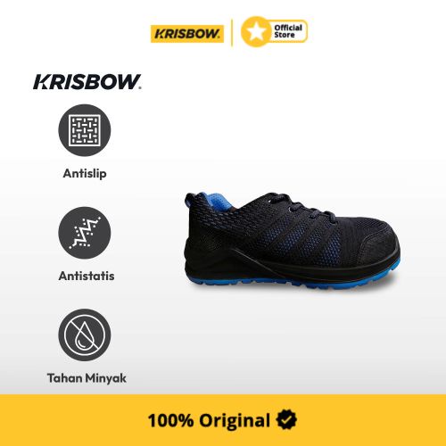Krisbow Sepatu Safety Shoes Auxo Ukuran 40 - Hitam/Biru