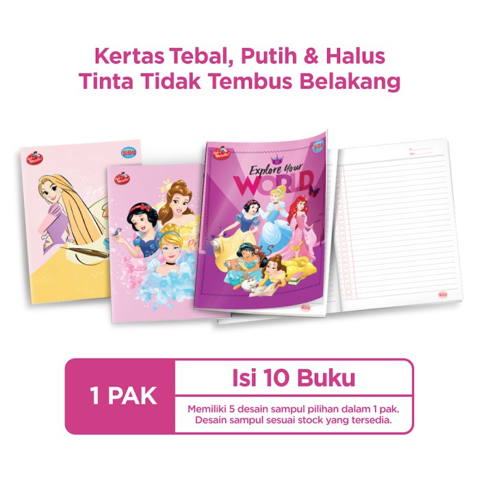 

SiDU Buku Tulis Disney Princess 58 Lembar - 10 buku