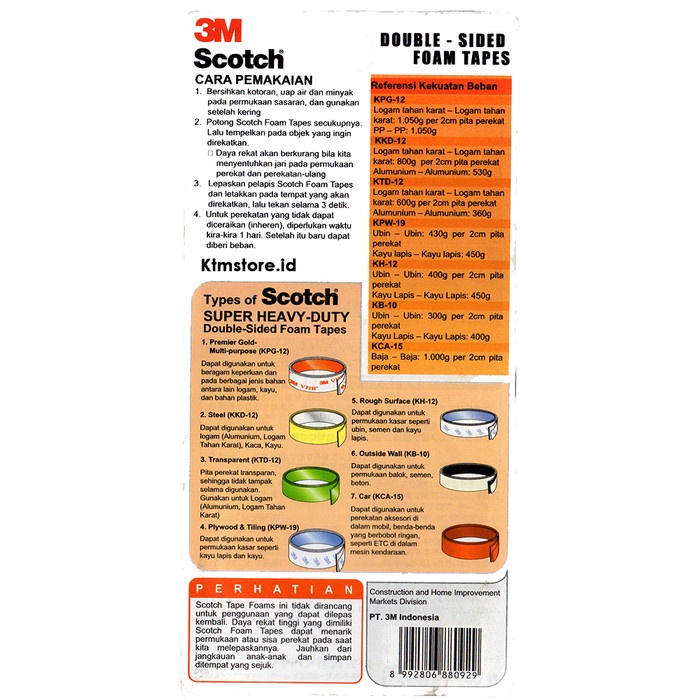

Scotch KTD 12 Double Tape Super Strong Daya Rekat Terkuat 3M KTD 12