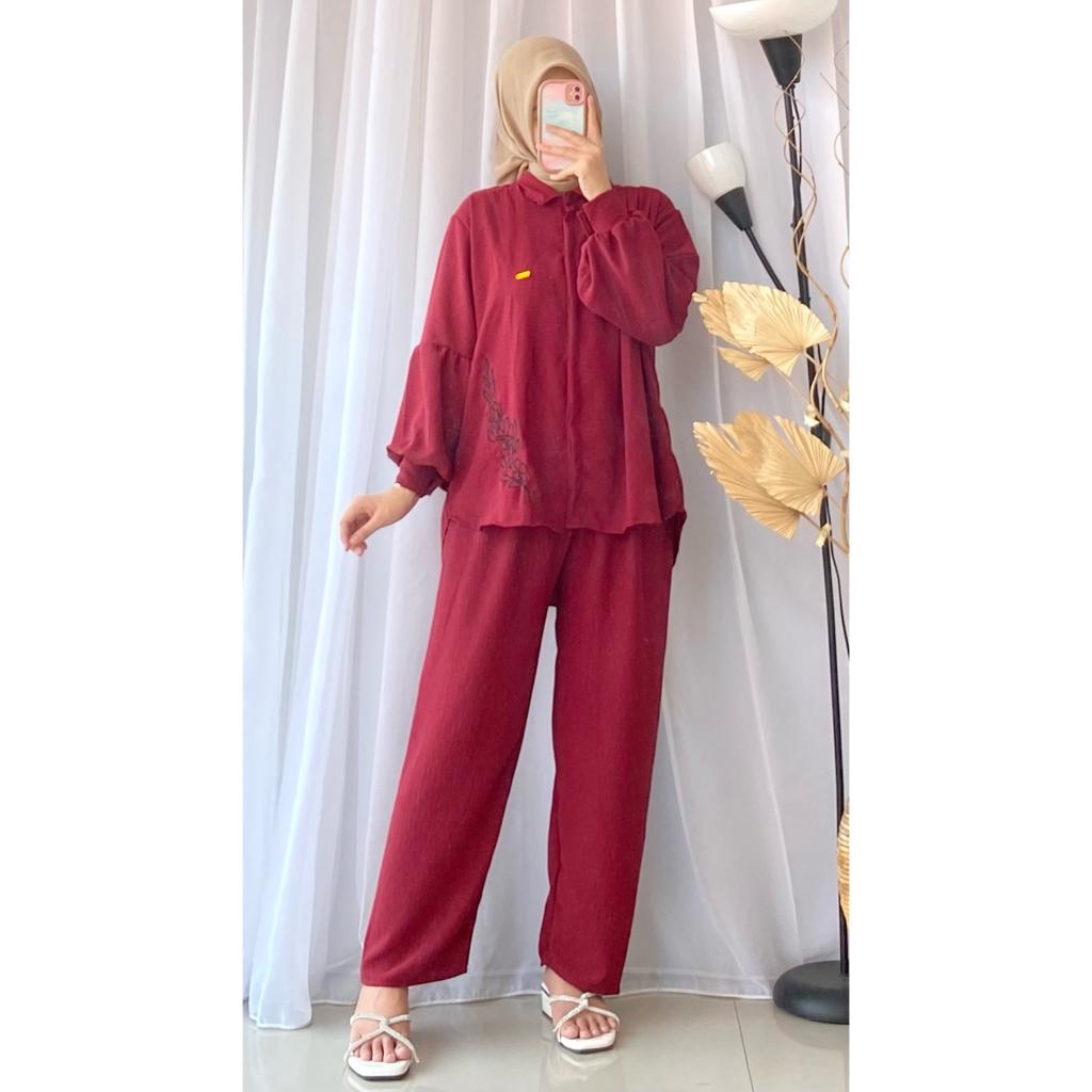 ZIVANA SET BORDIR SETELAN  WANITA KEKINIAN FASHION MUSLIM TERBARU