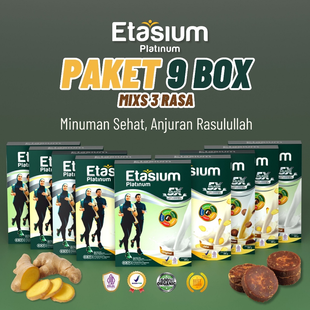 

[9 BOX] Susu Kambing Etasium Platinum MIX untuk Atasi Maag Asma Nyeri Sendi | Rasa Enak Tidak Prengus | Bubuk 200g