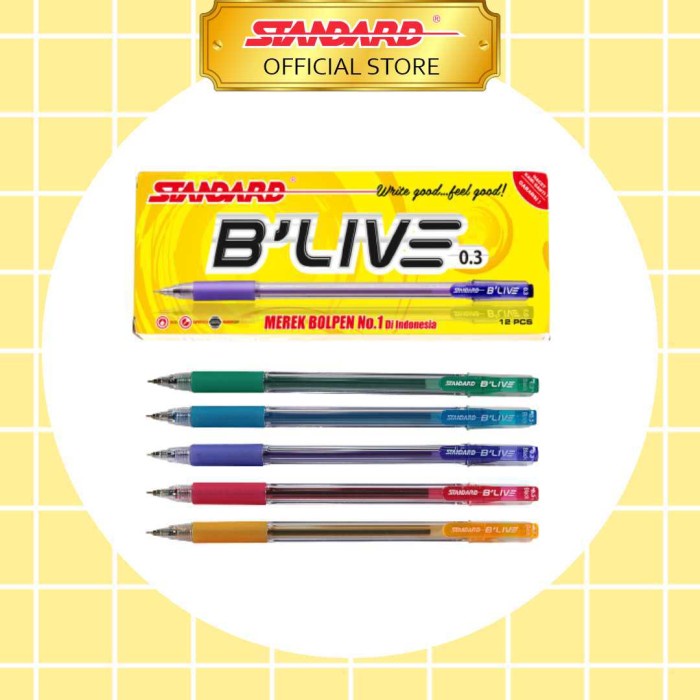 

[Terbaru]Promo STANDARD PEN BLIVE 0.3 / 12 PCS - Biru