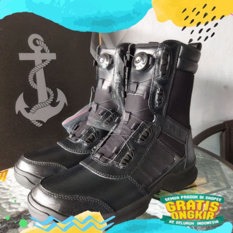Sepatu PDL Tactical Tali Putar TNI AL/ Karet