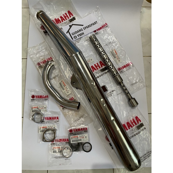 Mrynt Full Set Komplit Knalpot Rx King Asli Original Yamaha (7 Bagian)