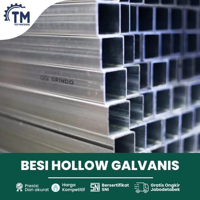 Besi Hollow Galvanis 100 x 100 x 2.8mm x 6 M  SNI Besi Holo Kotak