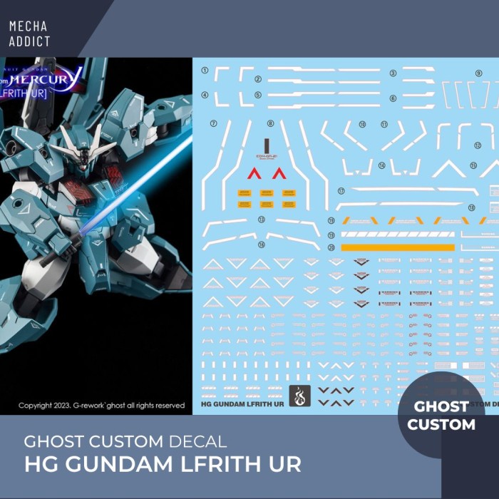 Water Slide Decal HG LFRITH Ur by Ghost Decal  - Fluorescent