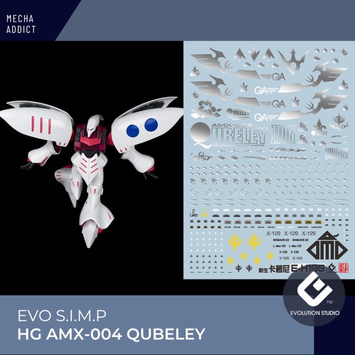 Water Slide Decal HG AMX-004 Qubeley Revive by EVO SIMP