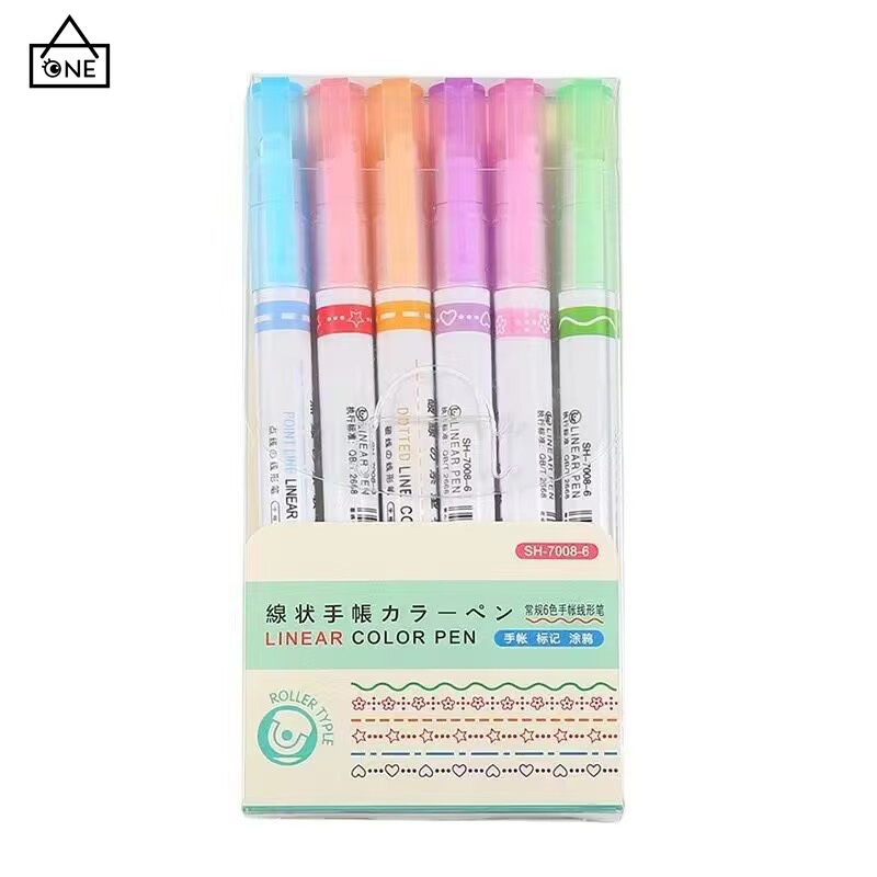 

COD❤️Pena Garis Bentuk Bunga Pena Penanda Kurva Rol Penanda Sorotan Berwarna Siswa yang disalin dengan tangan -a.one