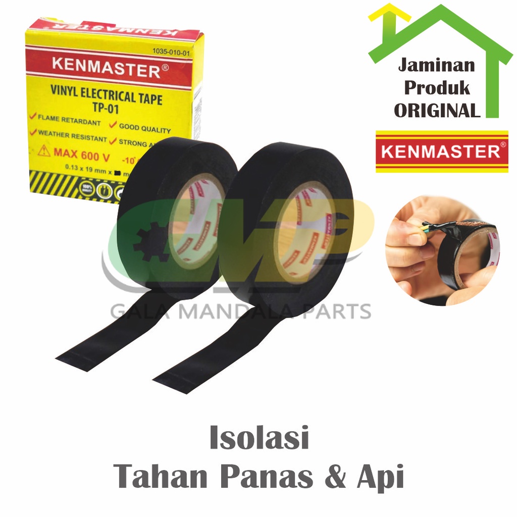 

Kenmaster Solasi Hitam Isolasi Anti Panas Vinyl Electrical Tape TP-01
