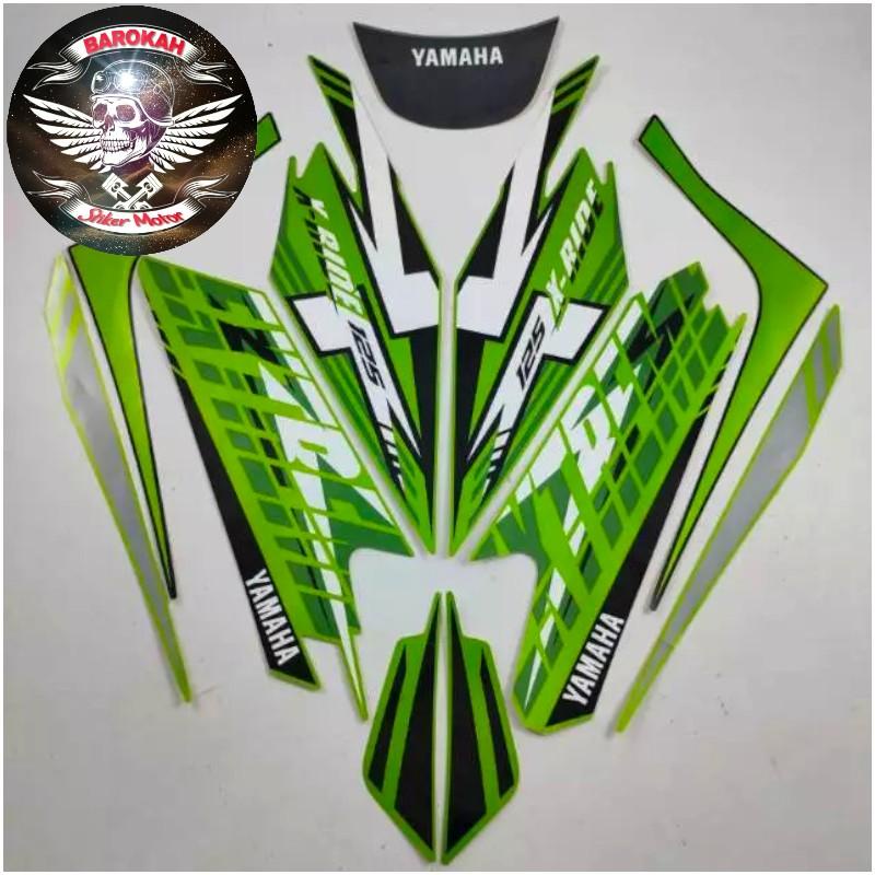 Original Asli Striping stiker polet list motor yamaha x-ride xride 125 2018 2019 hitam hijau list st