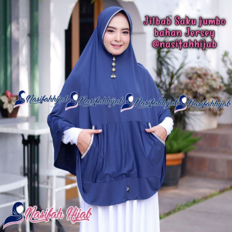 Jilbab SAKU Hijab Jumbo Kantong Matt Jersey || Nasifah Hijab3