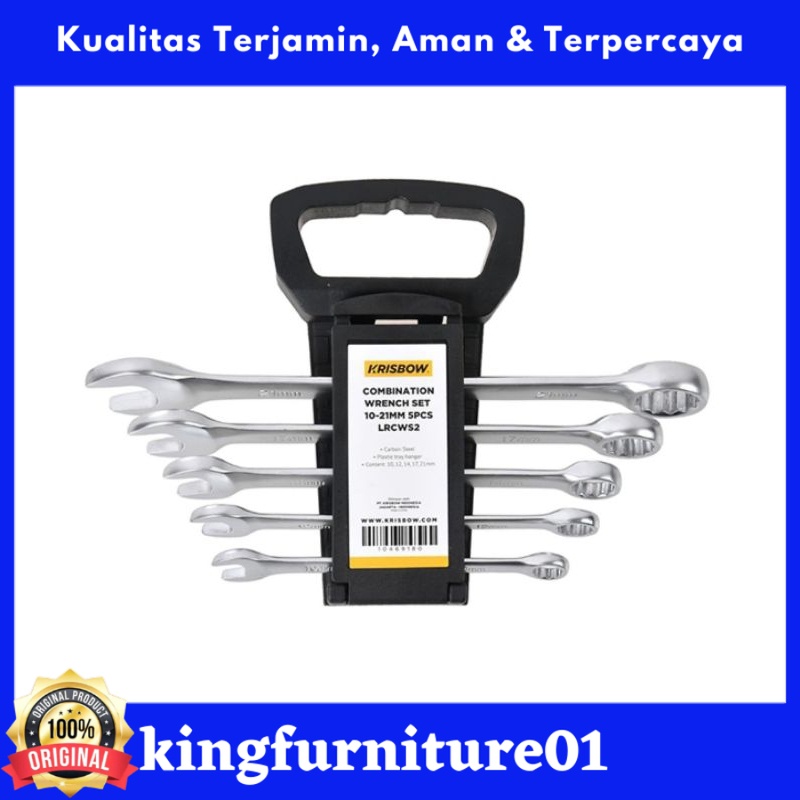 Krisbow Set 5 Pcs Kunci Ring Pas 10-21 Mm Lrcws2