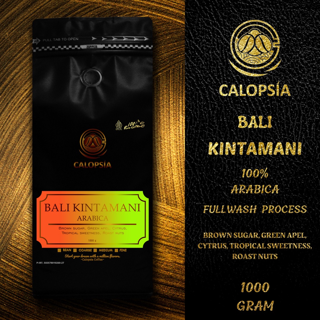 

CALOPSIA Kopi Bali Kintamani Arabica Single Origin 1 Kg (Specialty Grade 1) | Kopi Arabika Kintamani 1000gram| Biji Kopi Arabika Bali Kintamani 1kg | Bubuk Kopi Bali Kintamani 1 kilo gram | Bali Kintamani Coffee | Kopi Arabica | Kintamani Bali Arabica