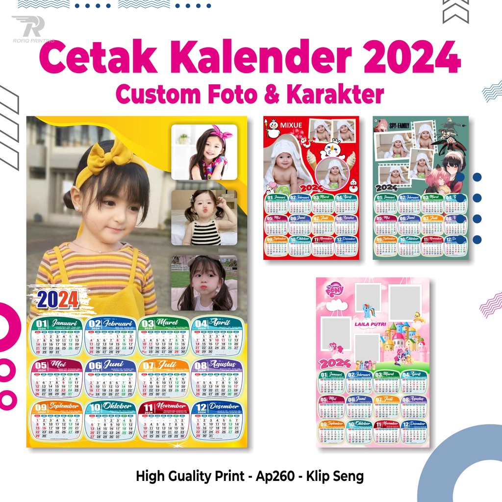 

Cetak Kalender Dinding Custom Foto 2024 Free Desain murah | klep seng