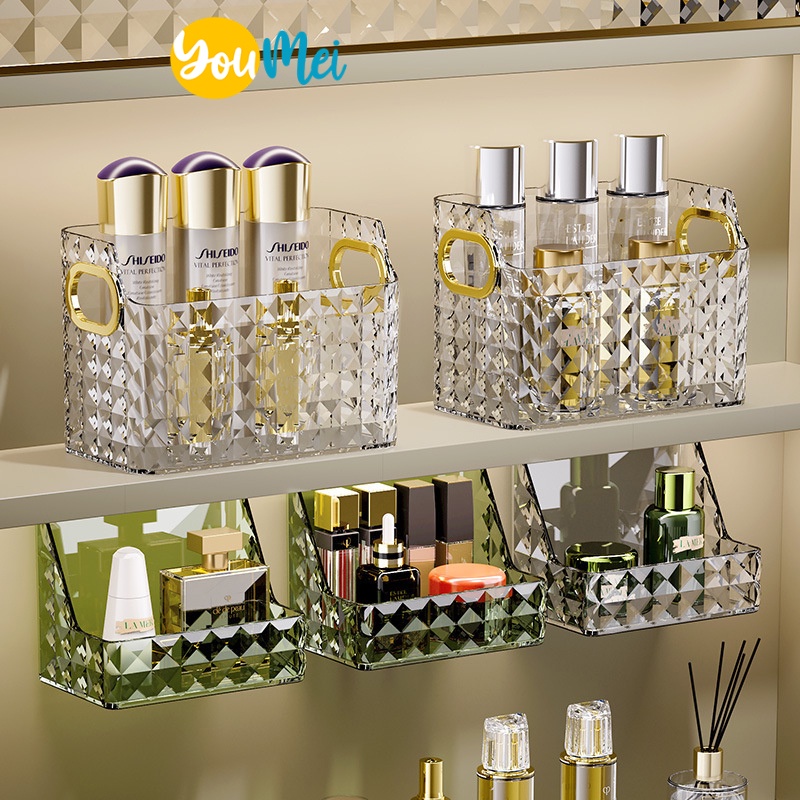 YouMei -  Kotak Tempat Penyimpanan Organiser Kosmetik Motif Bening / kotak kosmetik mewah / Kotak penyimpanan transparan – 1154