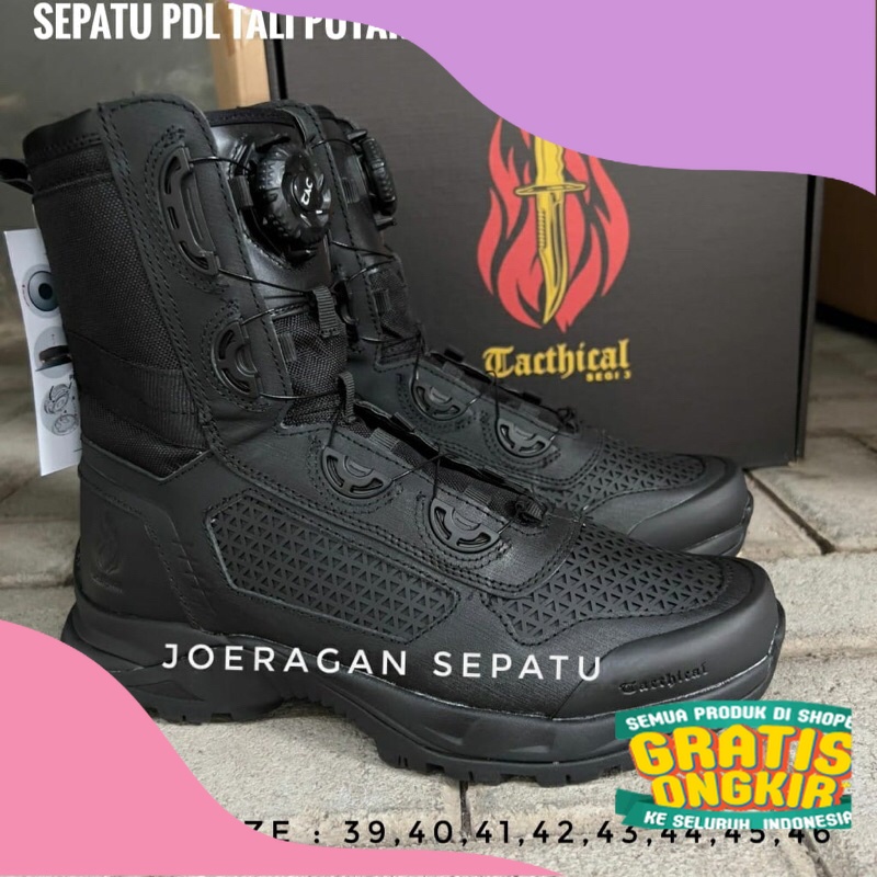 SEPATU PDL TNI POLRI TALI PUTAR TACTICAL LIBRA MK2 KULIT ASLI SEPATU PDL TACTICAL/ tinggi  hak jumbo