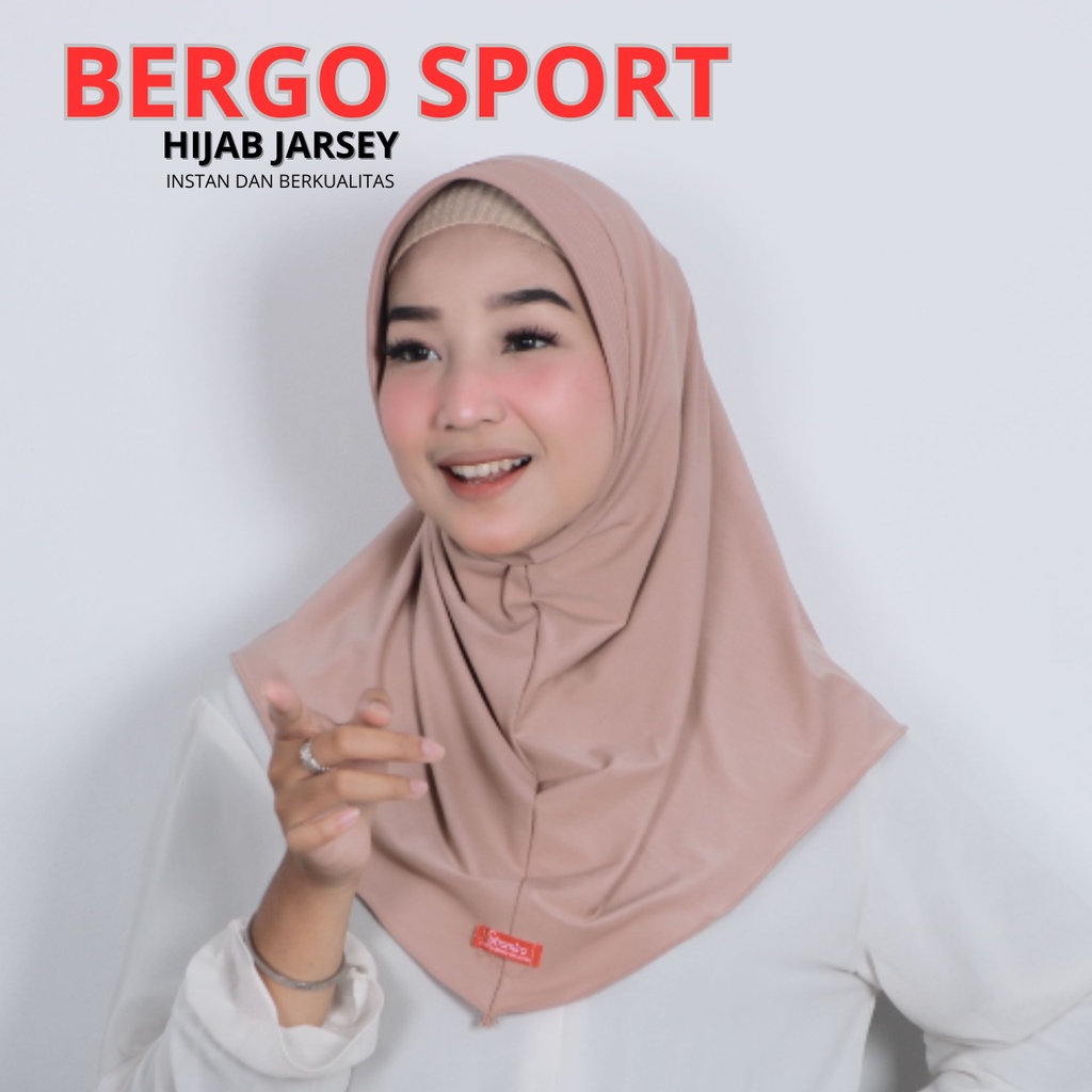 Bergo Sport Jersey Premium I Kerudung Bergo Olahraga Jersey Menutup Dada