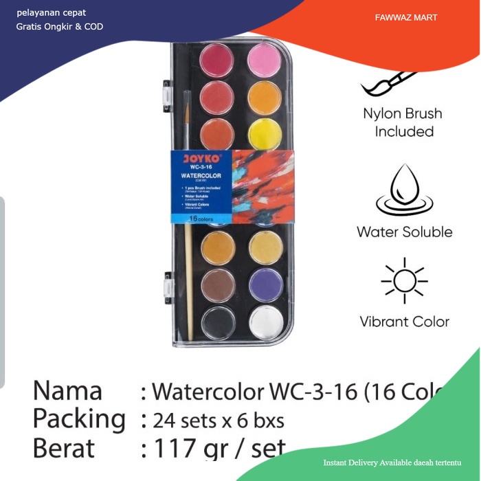 

WC-3-16 Cat Air Joyko 16 Warna (set)