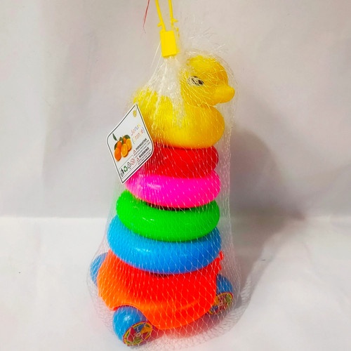 (YUK DOLAN)Mainan Ring Donat Susun Plastik Bebek Roda Susun 4 / Susun 10 - Mainan Edukasi Anak Bayi 