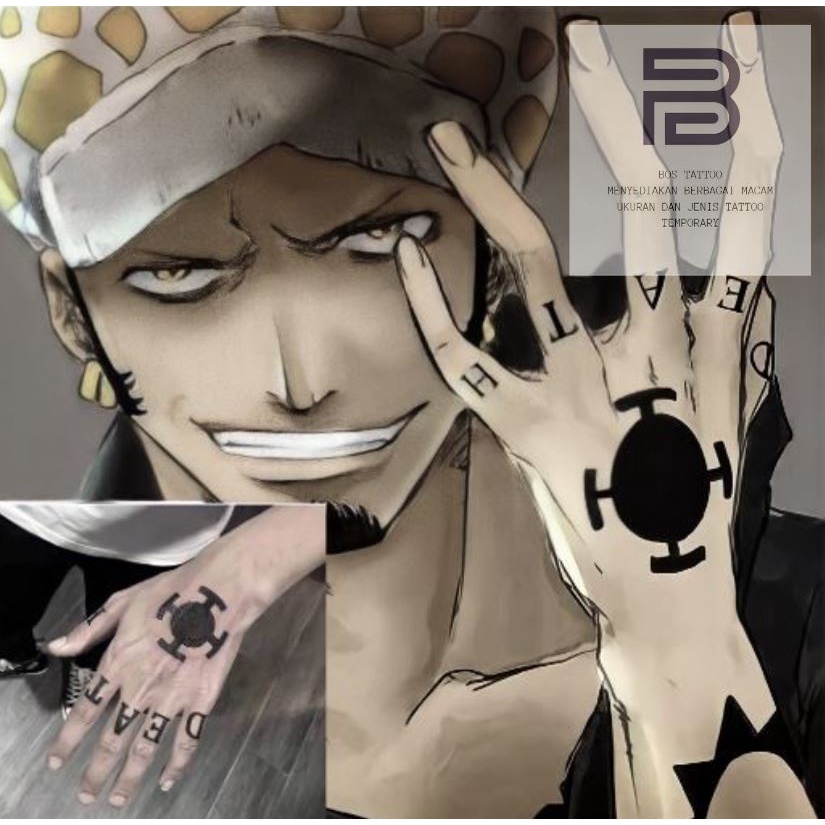 Trafalgar D law Tatto tato stiker sticker tattoo temporary sementara cewek cowok pria wanita stiker 