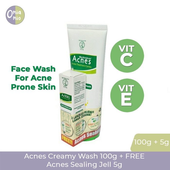 Acnes Creamy Wash 100g + FREE Acnes Sealing Jell 5g
