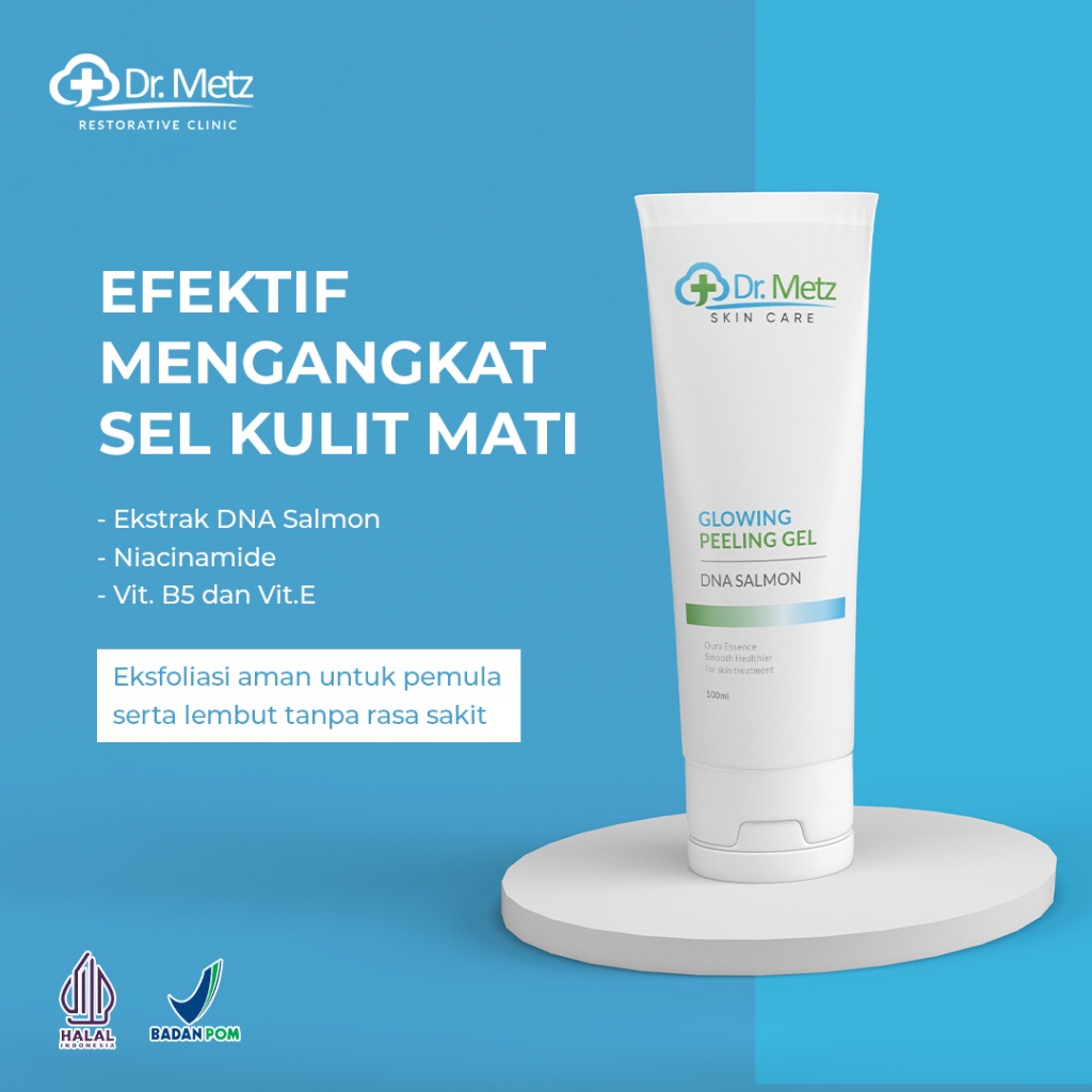 Dr Metz Skincare Glowing Peeling Gel DNA Salmon - Peeling Mengangkat Sel Kulit Mati