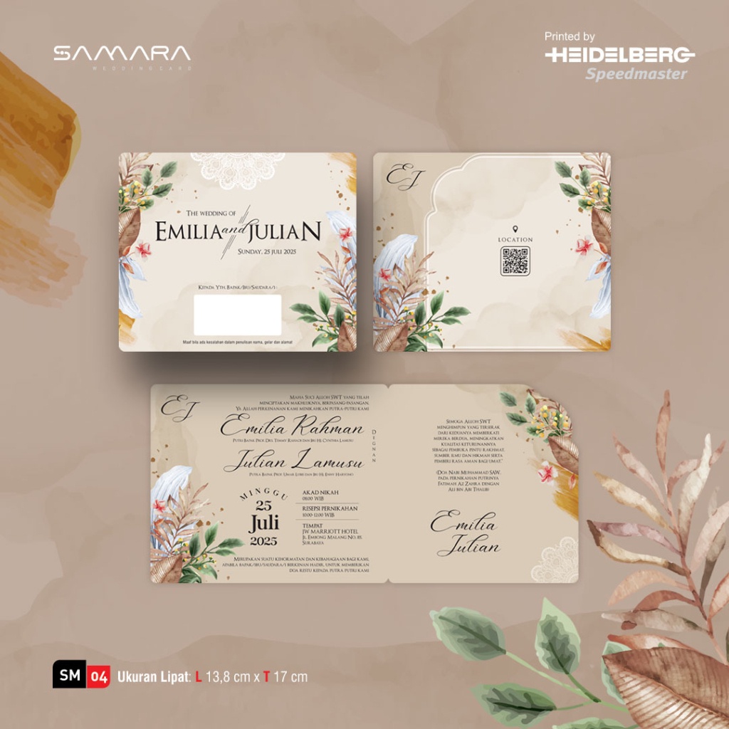 CETAK UNDANGAN PERNIKAHAN DESAIN SIMPLE ELEGAN / UNDANGAN NIKAH MURAH