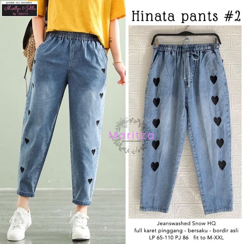 CELANA WANITA TERLARIS PANT HINATA PANTS #2 (CELANA BAGGY JEANS BORDIR)