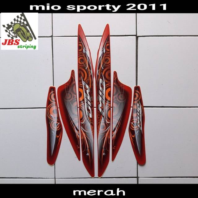 Striping mio smile stiker yamaha mio smile sporty karbu lama thn 2011 merah