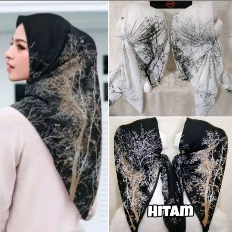 Promo jilbab motif akar segiemoat laser cut