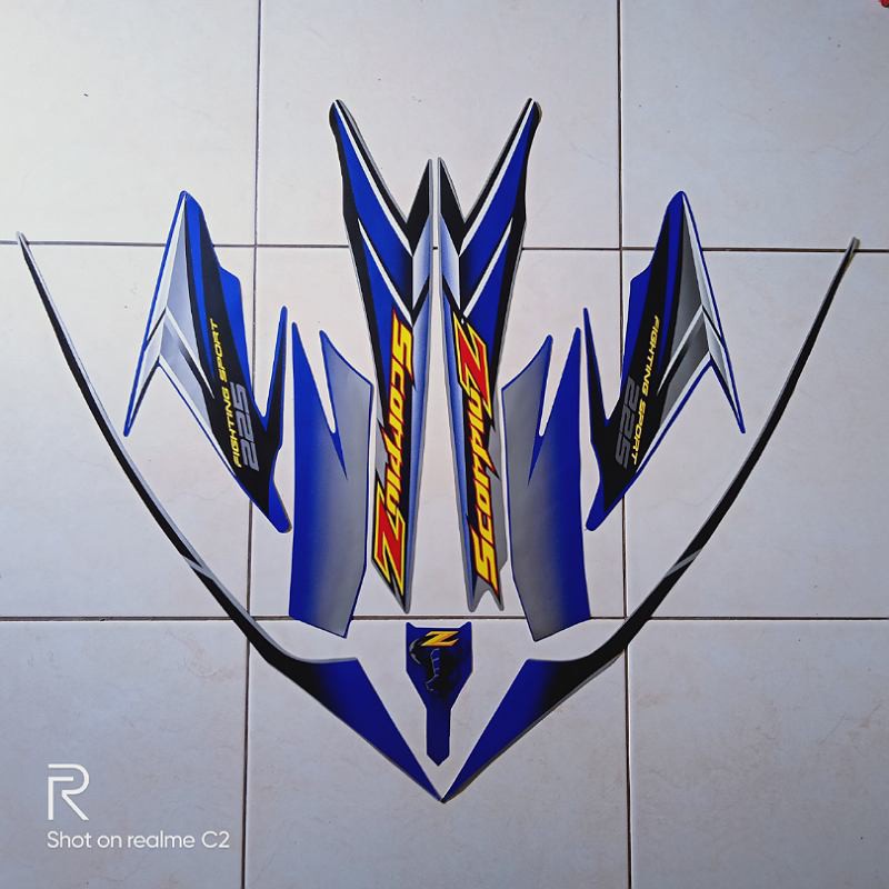 stiker striping motor yamaha scorpio z 225 2006 biru