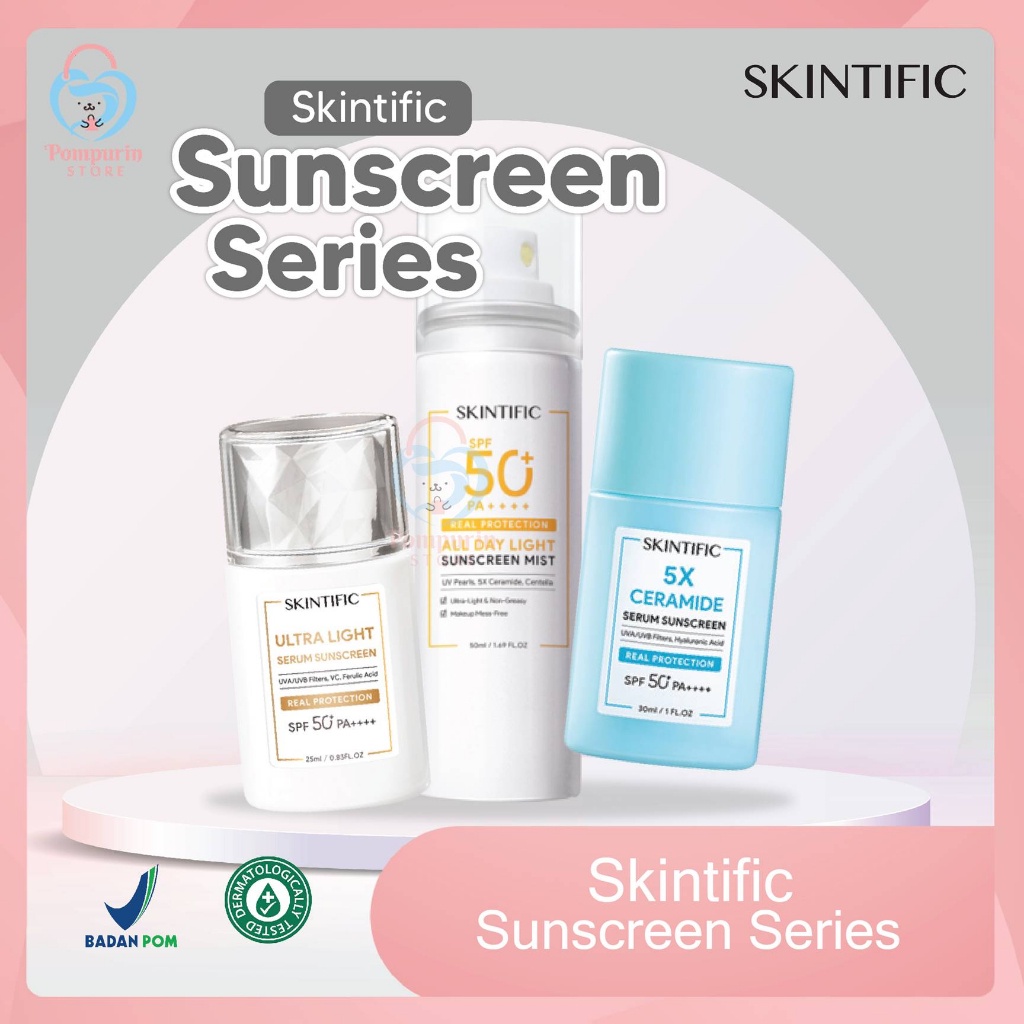 SKINTIFIC Sunscreen Series - Skintific 5X Ceramide Serum Sunscreen 30ml / All Day Light Sunscreen Mi