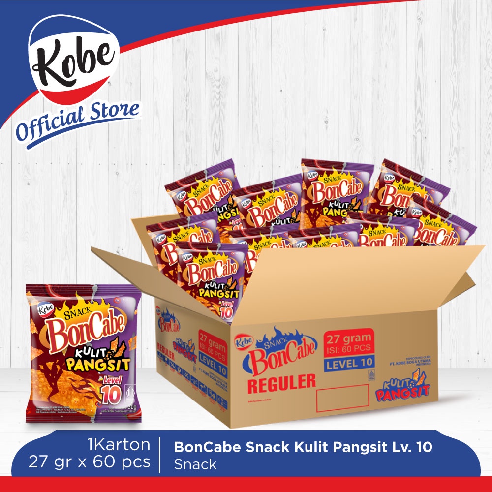 

Kobe Snack BonCabe Kulit Pangsit Level 10 - 1 Karton isi 60pcs