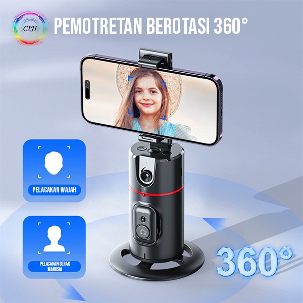 CIJI CJPG-P02 Gimbal Stabilizer Handphone Auto Balance 360°AI Face Tracking Gesture Control P02 Tripod Bluetooth Multifungsi-4