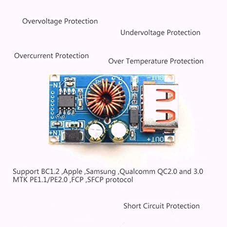 (OML) Modul Step Down Usb Dc 12v 24v Ke 5v Qc3.0 Quick Charge